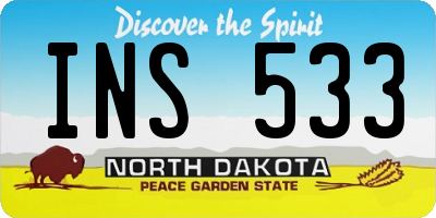 ND license plate INS533