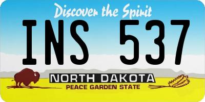 ND license plate INS537