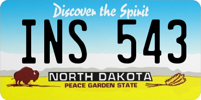 ND license plate INS543