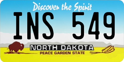 ND license plate INS549