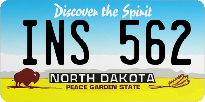 ND license plate INS562