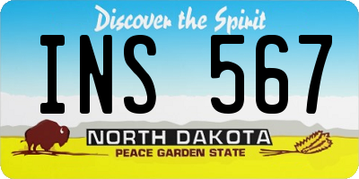 ND license plate INS567