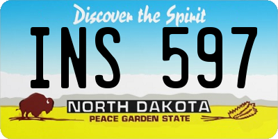 ND license plate INS597