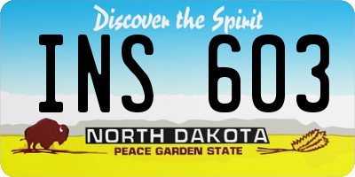 ND license plate INS603
