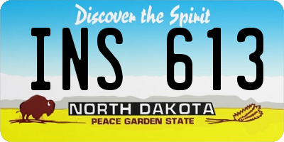 ND license plate INS613