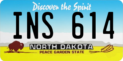 ND license plate INS614