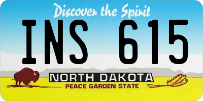 ND license plate INS615