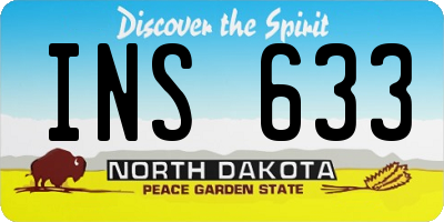ND license plate INS633