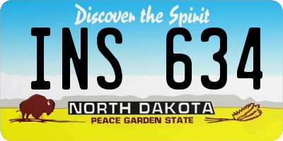 ND license plate INS634