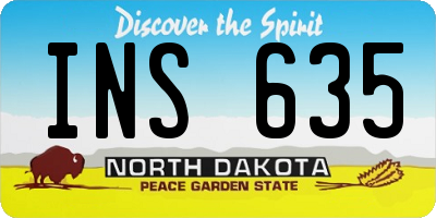 ND license plate INS635