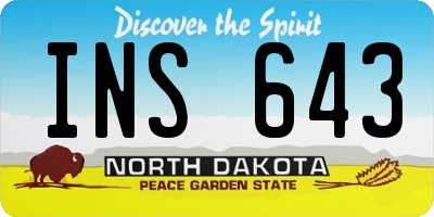 ND license plate INS643
