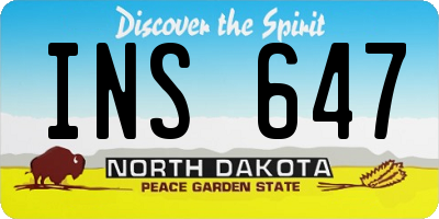 ND license plate INS647