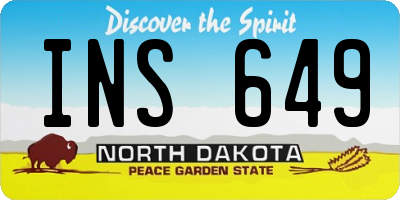 ND license plate INS649