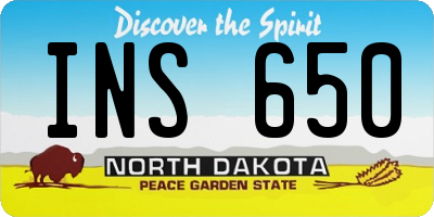 ND license plate INS650