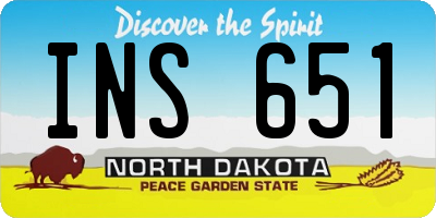 ND license plate INS651