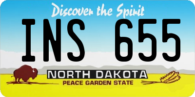 ND license plate INS655