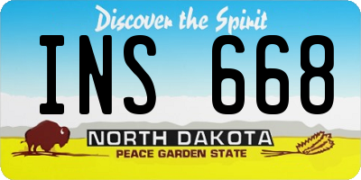 ND license plate INS668
