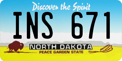 ND license plate INS671
