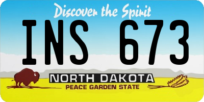 ND license plate INS673