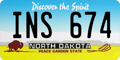 ND license plate INS674