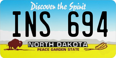 ND license plate INS694