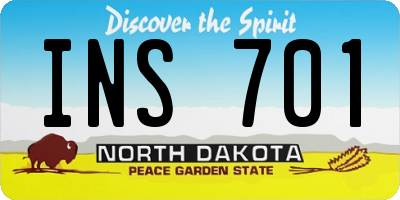 ND license plate INS701