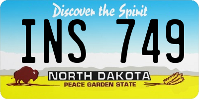 ND license plate INS749