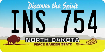 ND license plate INS754