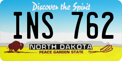 ND license plate INS762