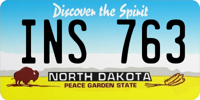 ND license plate INS763