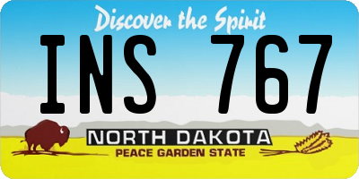 ND license plate INS767
