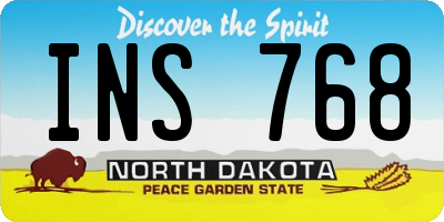 ND license plate INS768