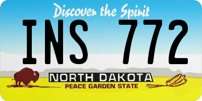 ND license plate INS772