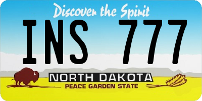 ND license plate INS777