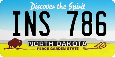 ND license plate INS786