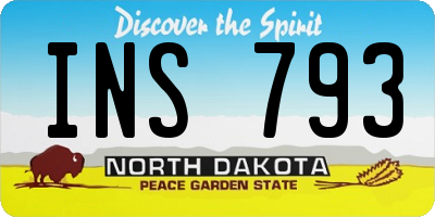 ND license plate INS793