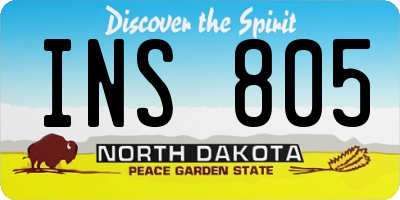 ND license plate INS805