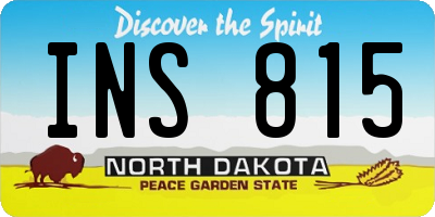 ND license plate INS815