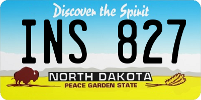 ND license plate INS827
