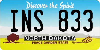 ND license plate INS833