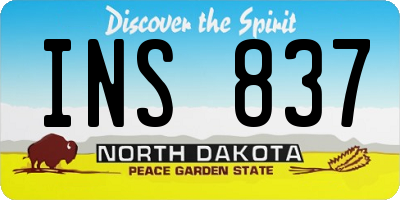 ND license plate INS837