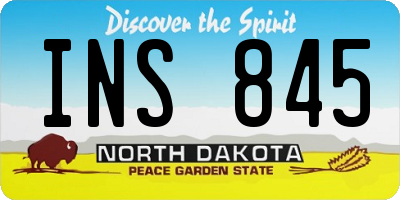 ND license plate INS845