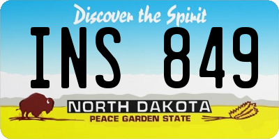 ND license plate INS849