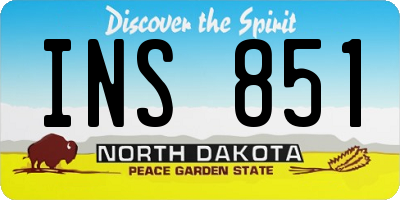 ND license plate INS851
