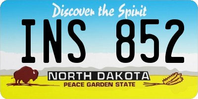 ND license plate INS852