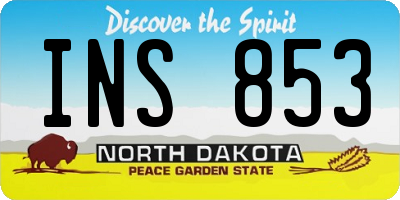 ND license plate INS853