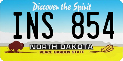 ND license plate INS854