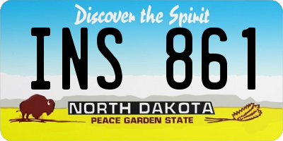 ND license plate INS861