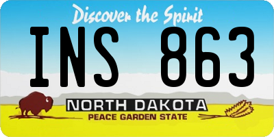 ND license plate INS863