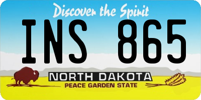 ND license plate INS865